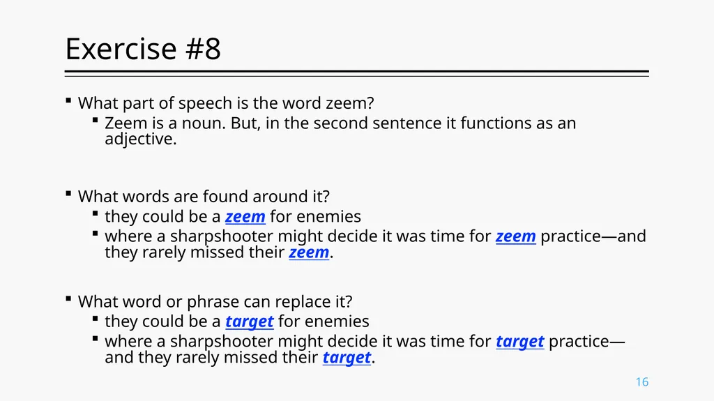 Inferring Meaning From Context ENG. 213 Prof. - slide 16 of 19