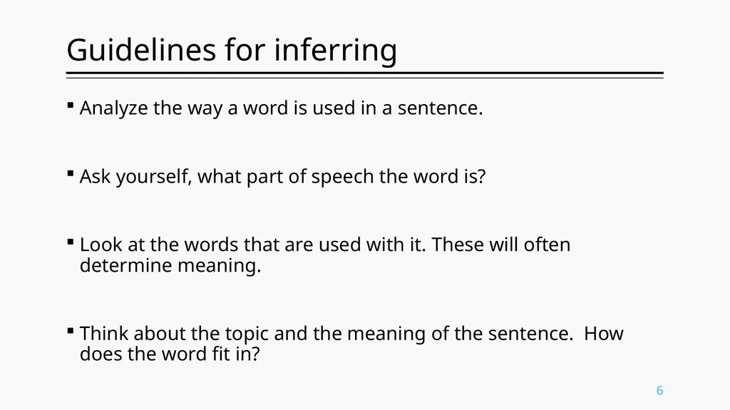 Inferring Meaning From Context ENG. 213 Prof. - slide 6 of 19