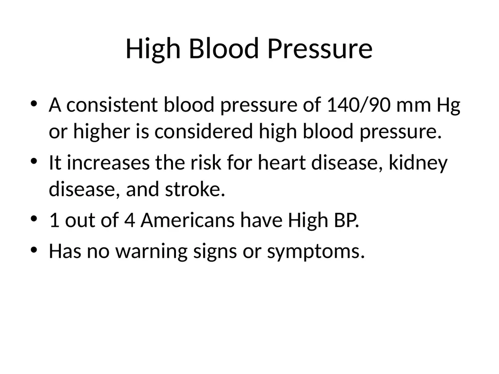 Diet and Hypertension What is Blood Pressure? The - slide 4 of 25