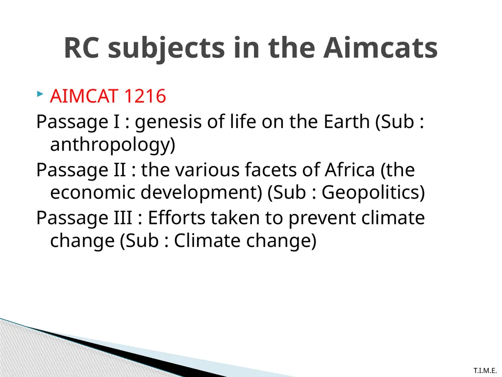 RC Workshop and AIMCAT Discussion (Verbal) AIMCAT - slide 8 of 32
