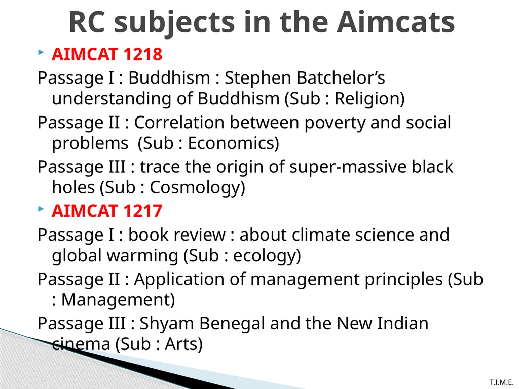 RC Workshop and AIMCAT Discussion (Verbal) AIMCAT - slide 7 of 32