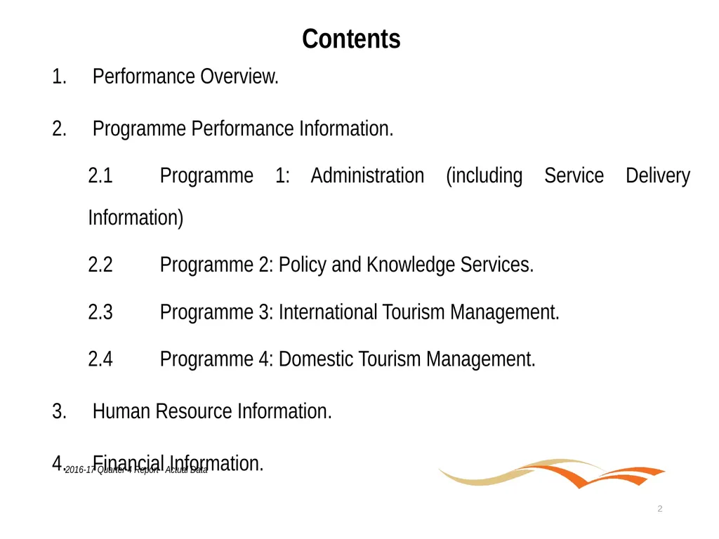 Briefing to the Portfolio Committee on Tourism - slide 2 of 80