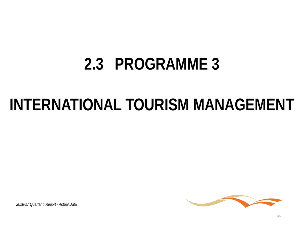 Briefing to the Portfolio Committee on Tourism - slide 46 of 80