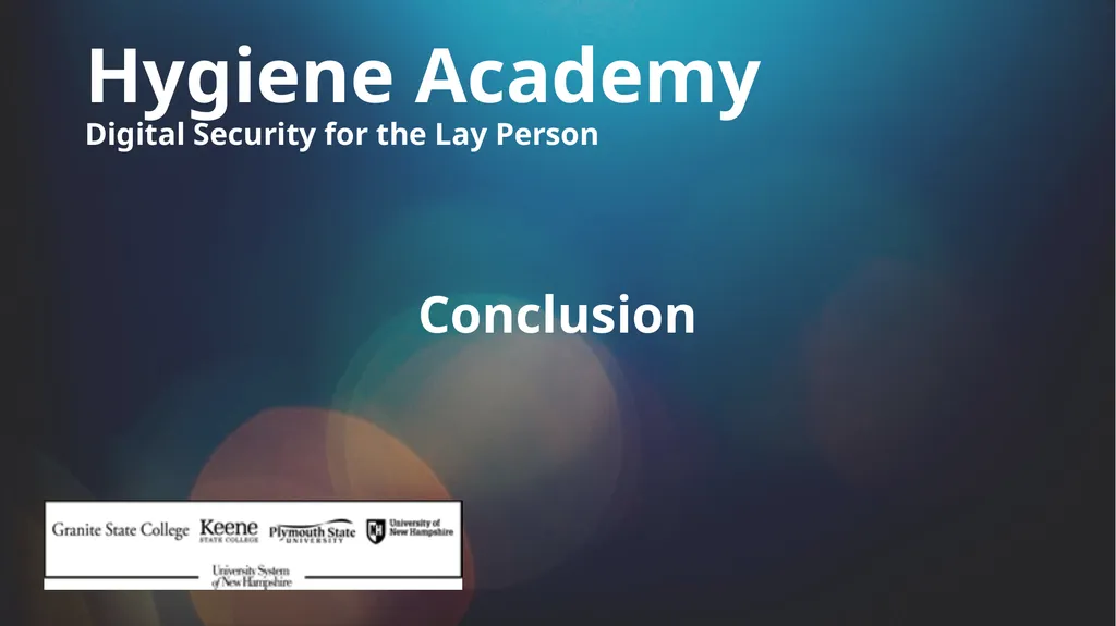 Hygiene Academy Digital Security for the Lay - slide 23 of 25
