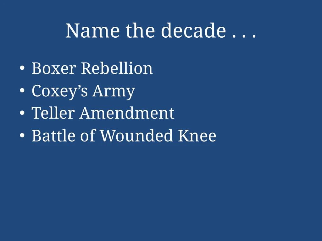 APUSH Periodization & Decades Review Name the - slide 15 of 96
