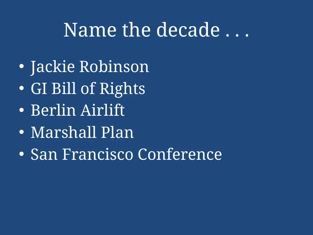APUSH Periodization & Decades Review Name the - slide 33 of 96