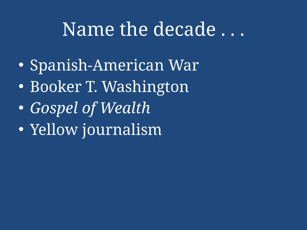 APUSH Periodization & Decades Review Name the - slide 73 of 96