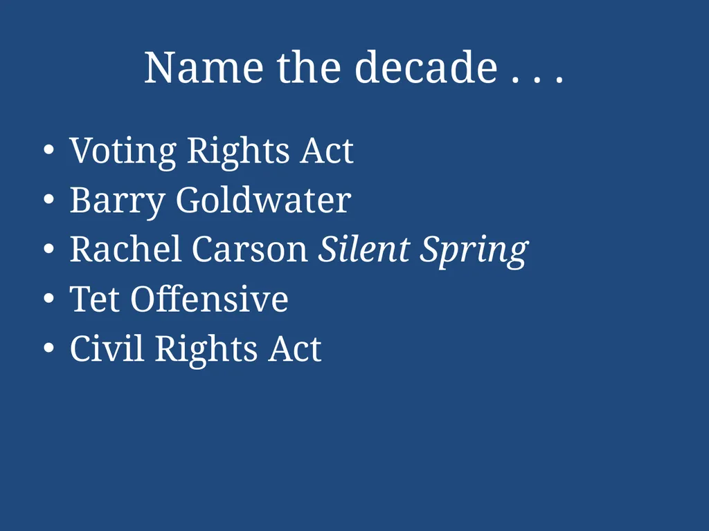 APUSH Periodization & Decades Review Name the - slide 88 of 96