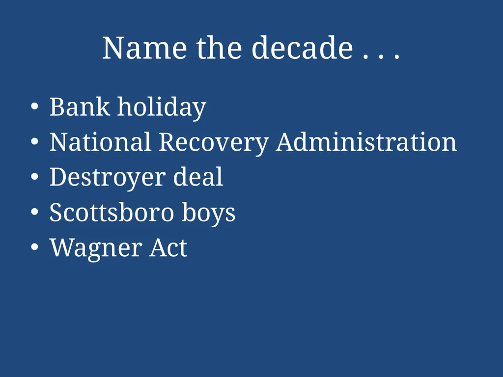 APUSH Periodization & Decades Review Name the - slide 9 of 96