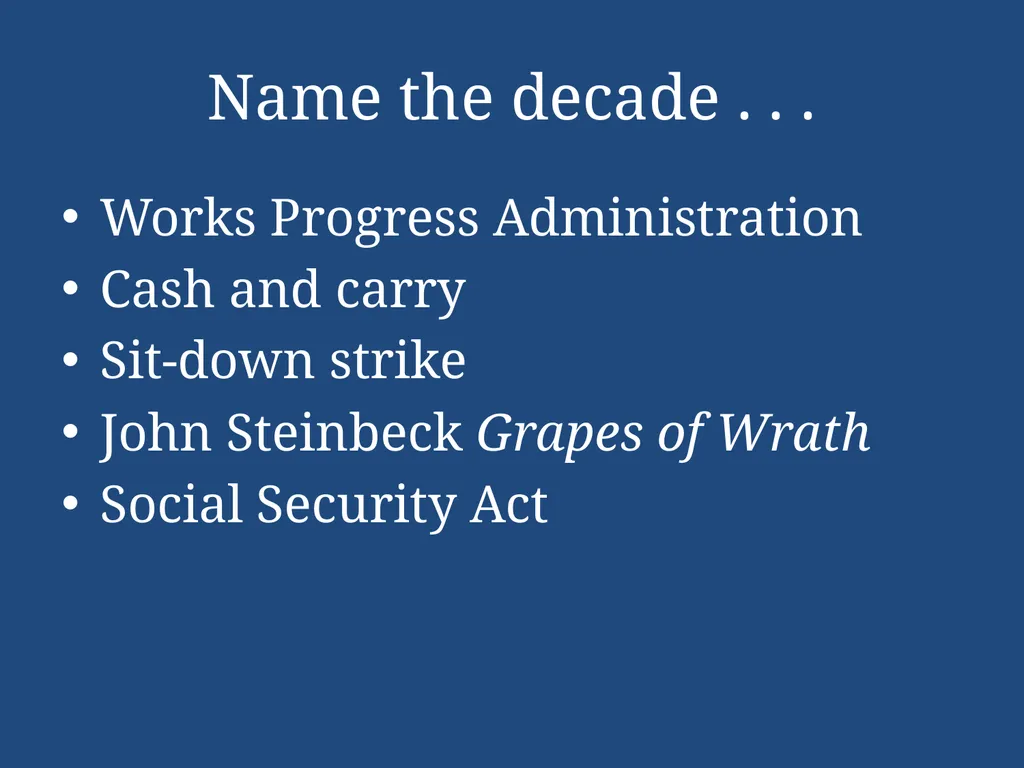 APUSH Periodization & Decades Review Name the - slide 92 of 96