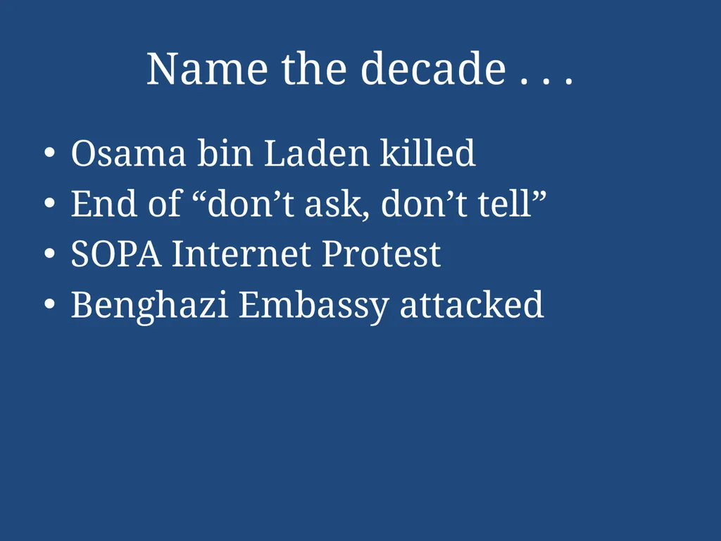 APUSH Periodization & Decades Review Name the - slide 95 of 96