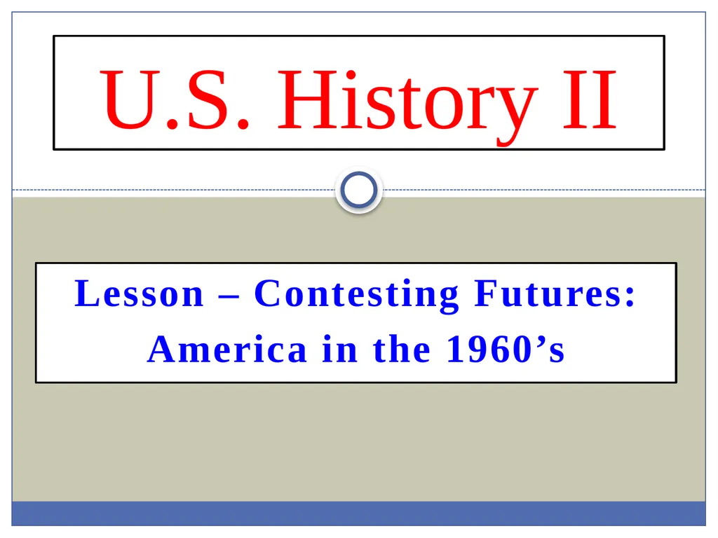 Lesson – Contesting Futures: America in the 1960’s