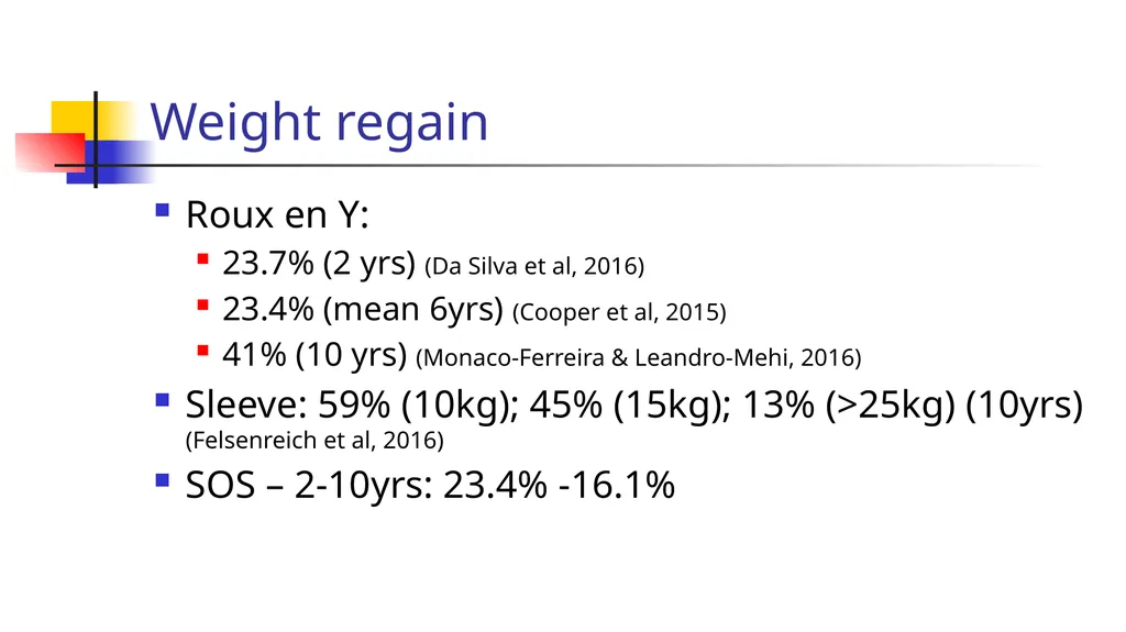 Weight regain post bariatric surgery Jane Ogden - slide 6 of 42