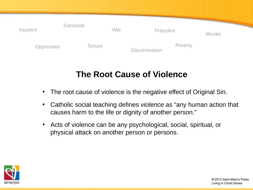 Promoting Peace Catholic Social Justice Document - slide 3 of 20