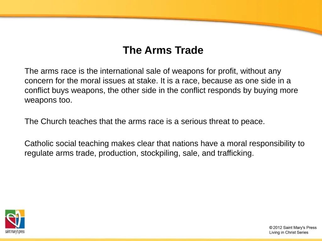 Promoting Peace Catholic Social Justice Document - slide 15 of 20
