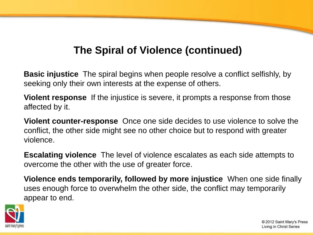 Promoting Peace Catholic Social Justice Document - slide 7 of 20