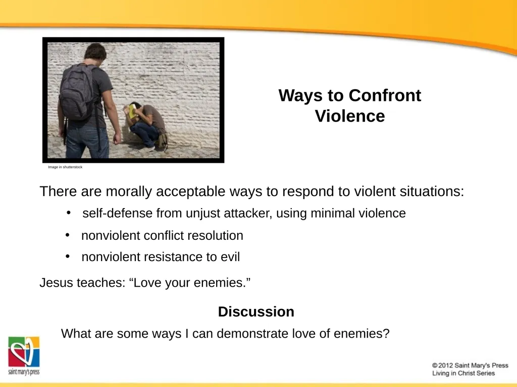 Promoting Peace Catholic Social Justice Document - slide 8 of 20
