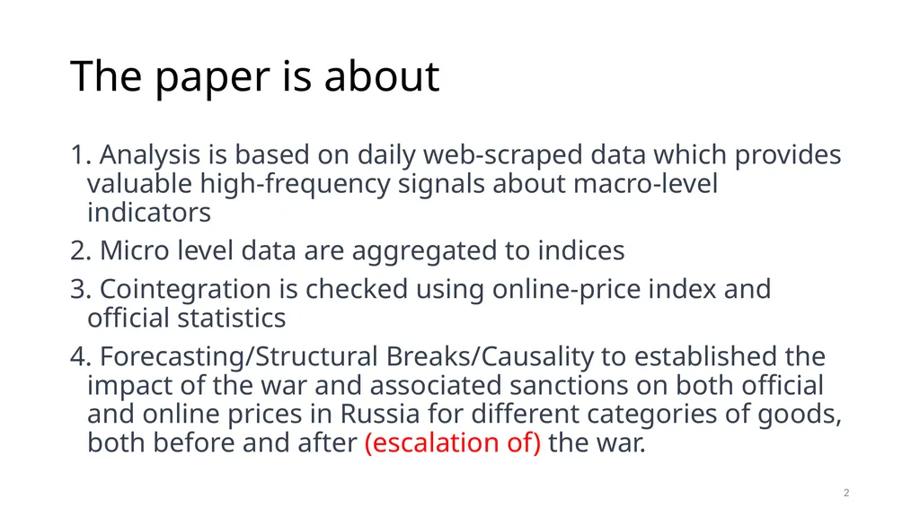 Sanctions and Russian Online Prices By J. - slide 2 of 11