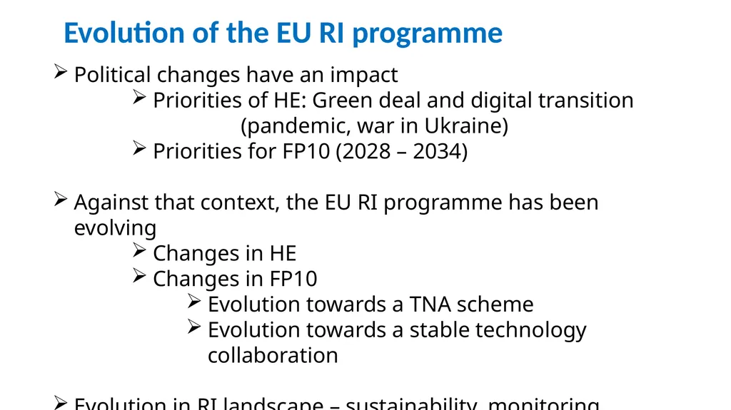 Infrastructures for Fundamental science from the - slide 10 of 13