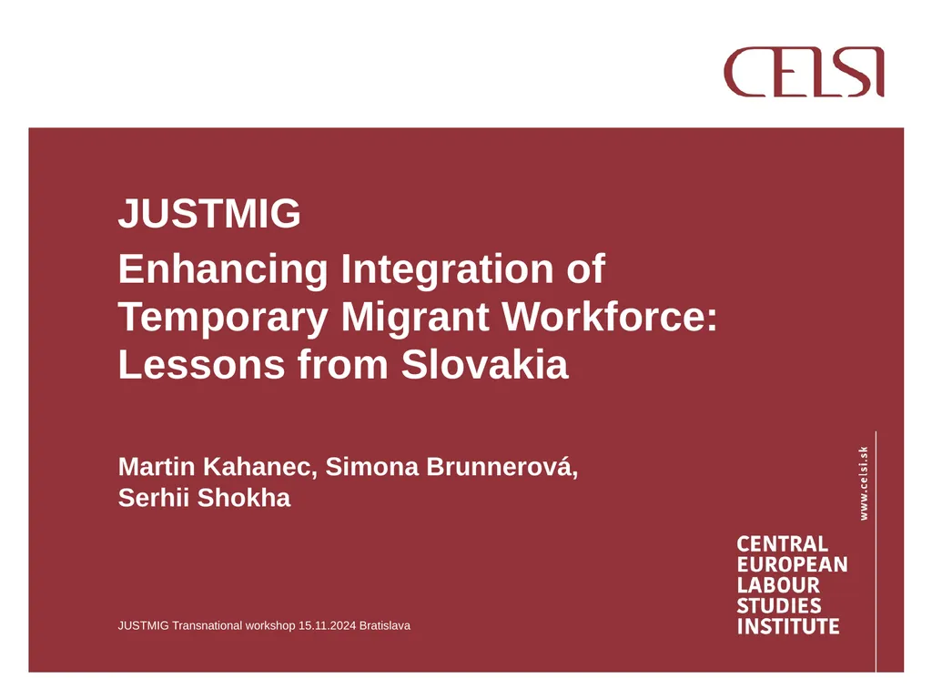 JUSTMIG Enhancing Integration of Temporary Migrant - slide 1 of 17