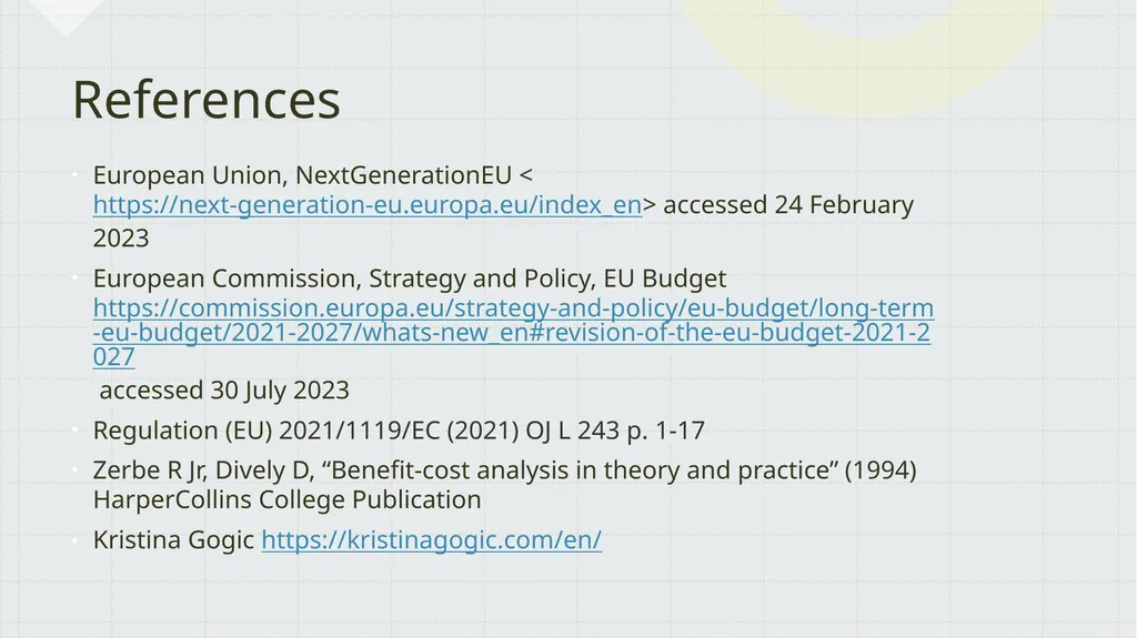 THE INFLUENCE OF THE BENEFIT-COST ANALYSIS ON - slide 15 of 16