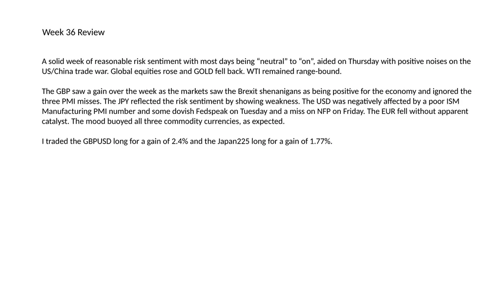 Week 33 Review We saw a lot of negative sentiment - slide 8 of 14