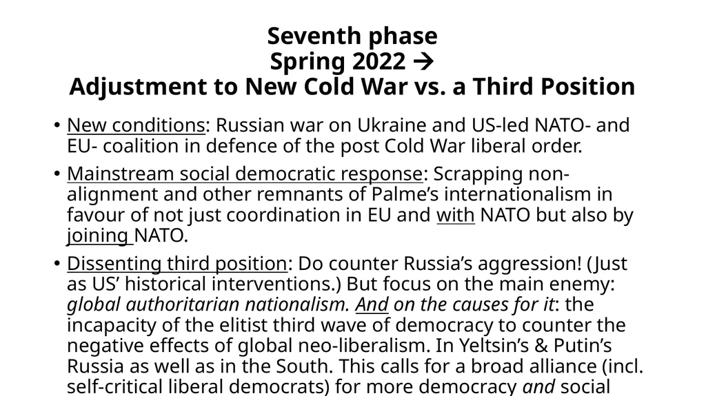 Seven Phases in the story of the-North-South - slide 9 of 10