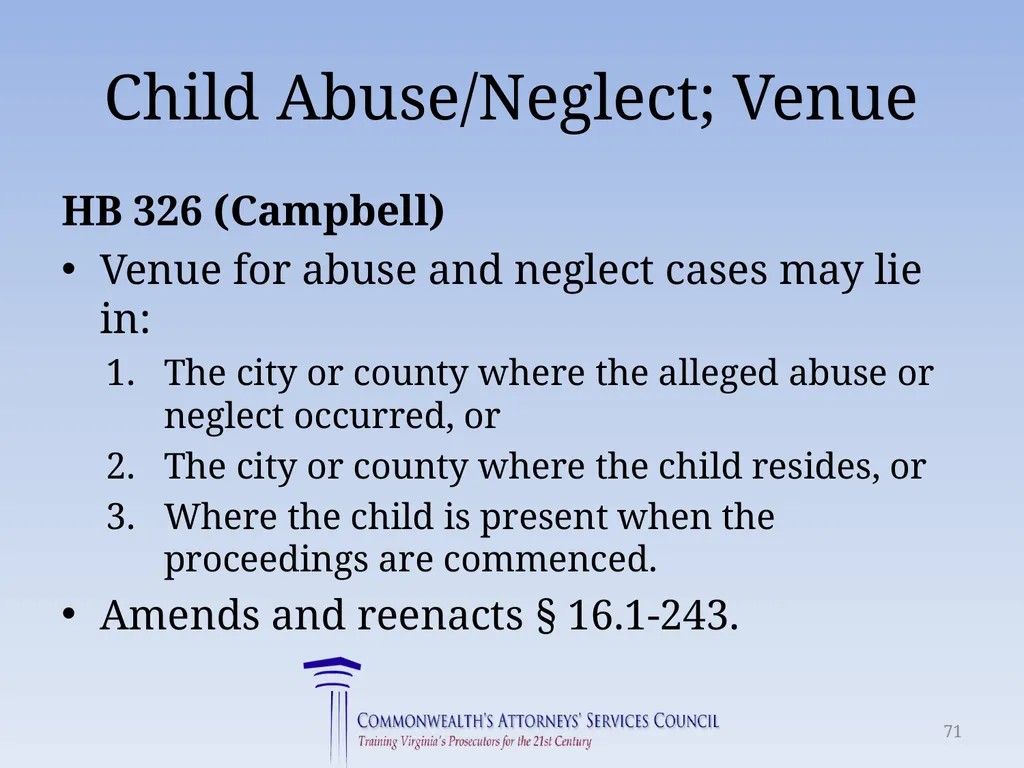 Virginia Legislative Update 2018 for Law - slide 71 of 152