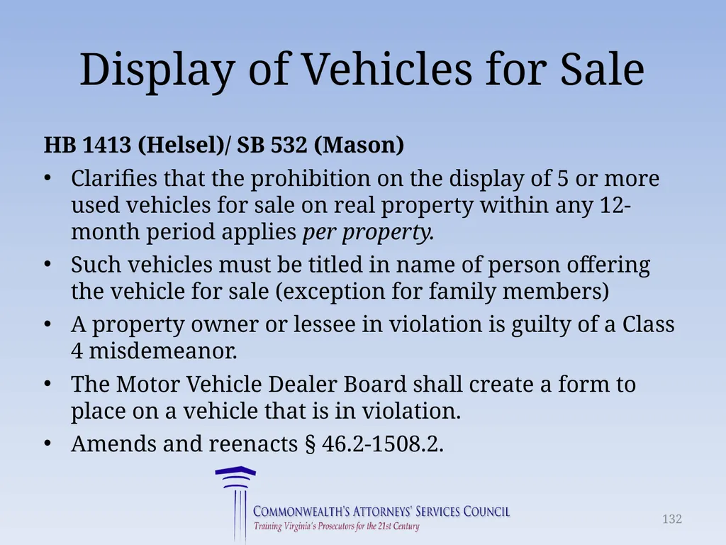 Virginia Legislative Update 2018 for Law - slide 132 of 152