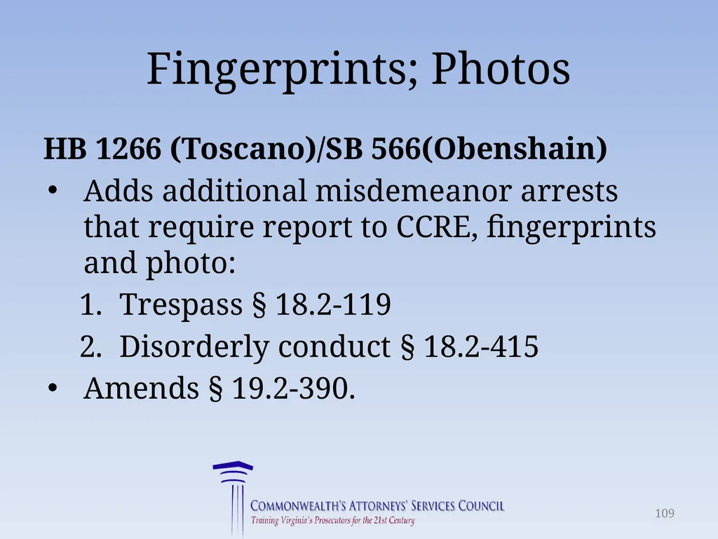 Virginia Legislative Update 2018 for Law - slide 109 of 152