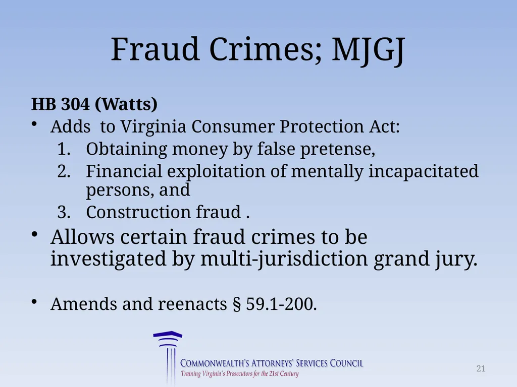 Virginia Legislative Update 2018 for Law - slide 21 of 152