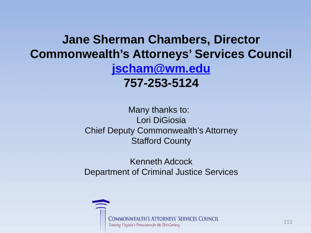 Virginia Legislative Update 2018 for Law - slide 152 of 152