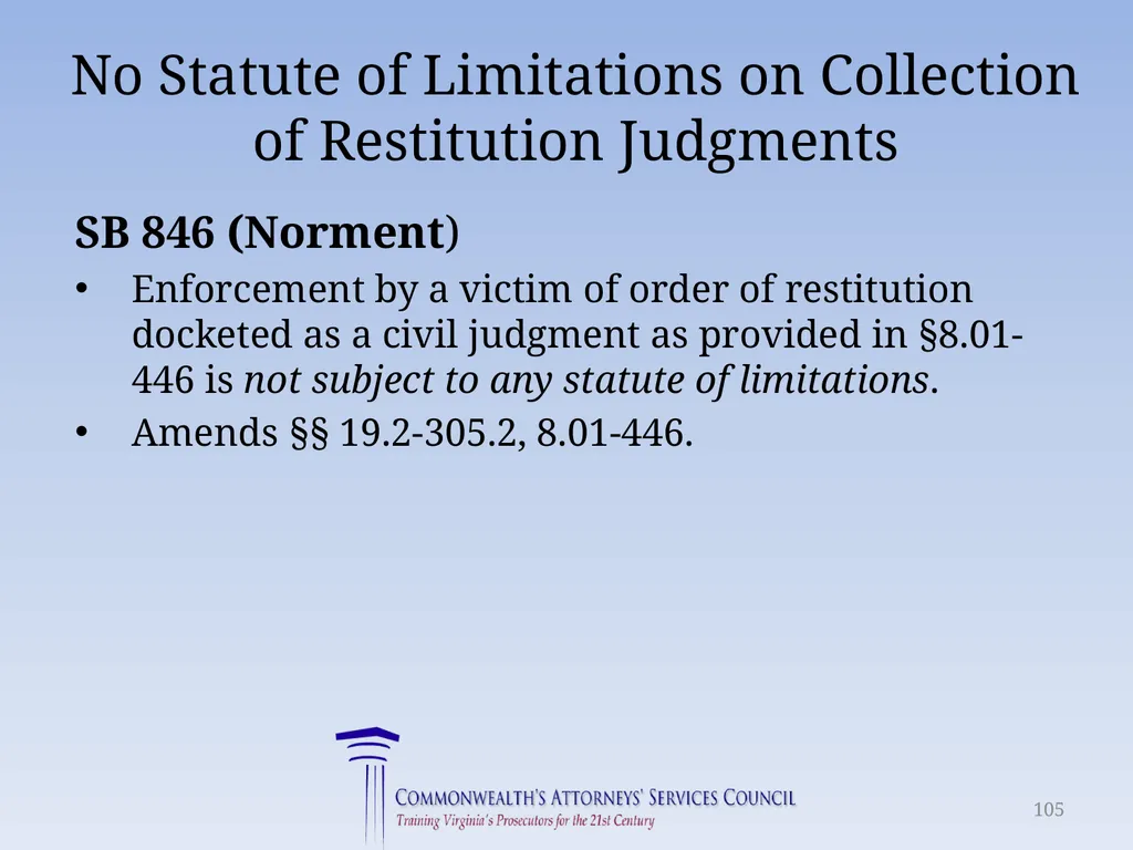 Virginia Legislative Update 2018 for Law - slide 105 of 152