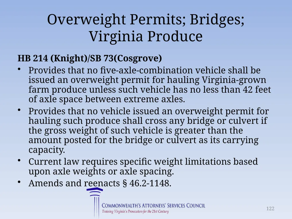 Virginia Legislative Update 2018 for Law - slide 122 of 152