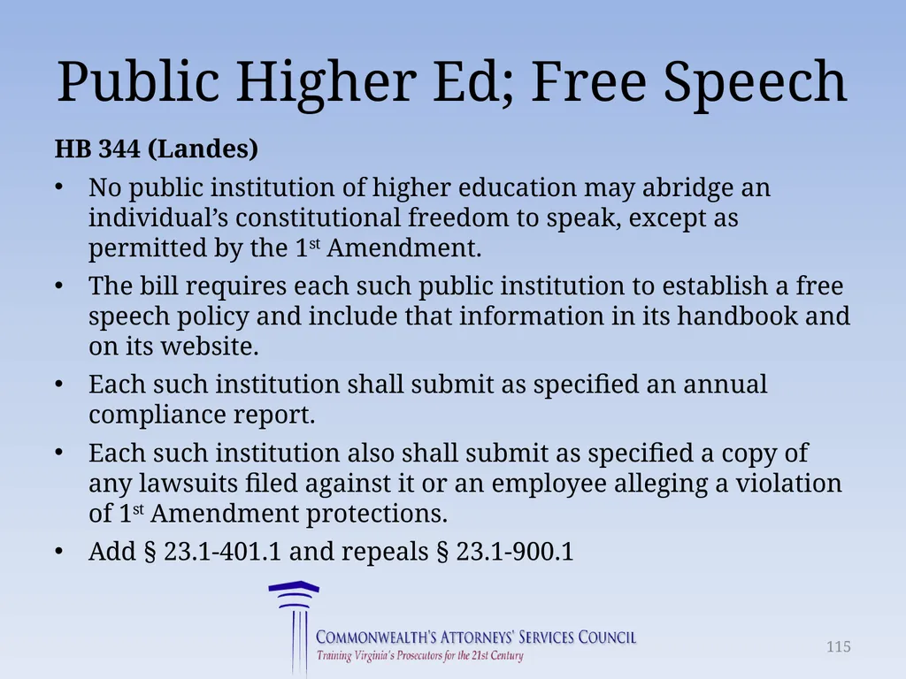 Virginia Legislative Update 2018 for Law - slide 115 of 152
