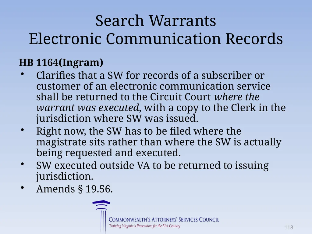 Virginia Legislative Update 2018 for Law - slide 118 of 152