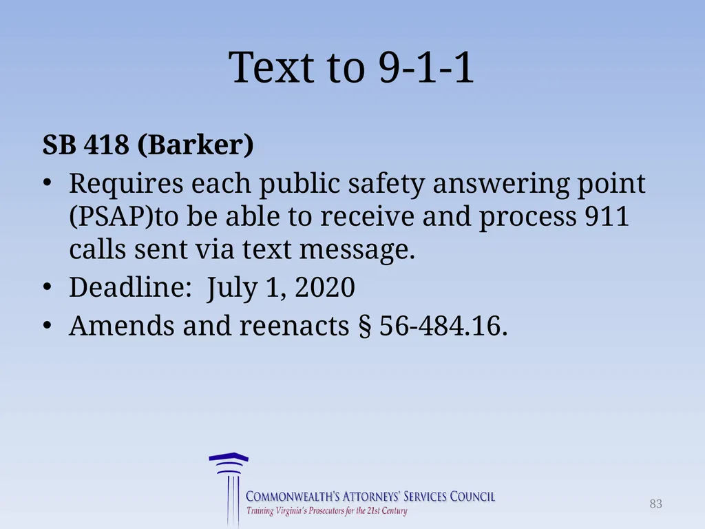 Virginia Legislative Update 2018 for Law - slide 83 of 152