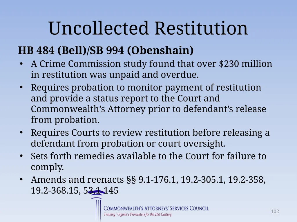 Virginia Legislative Update 2018 for Law - slide 102 of 152