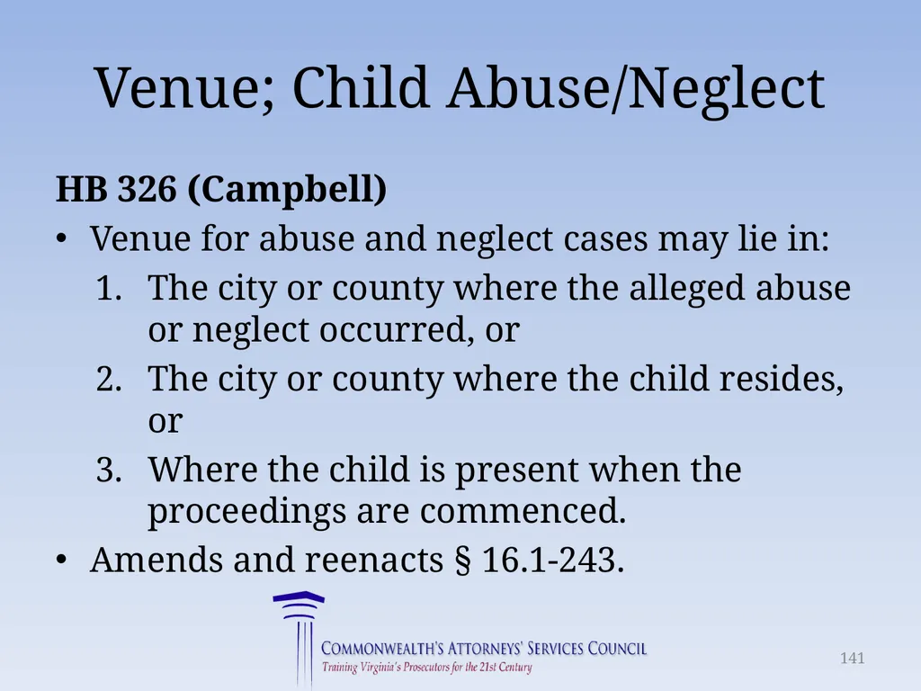 Virginia Legislative Update 2018 for Law - slide 141 of 152
