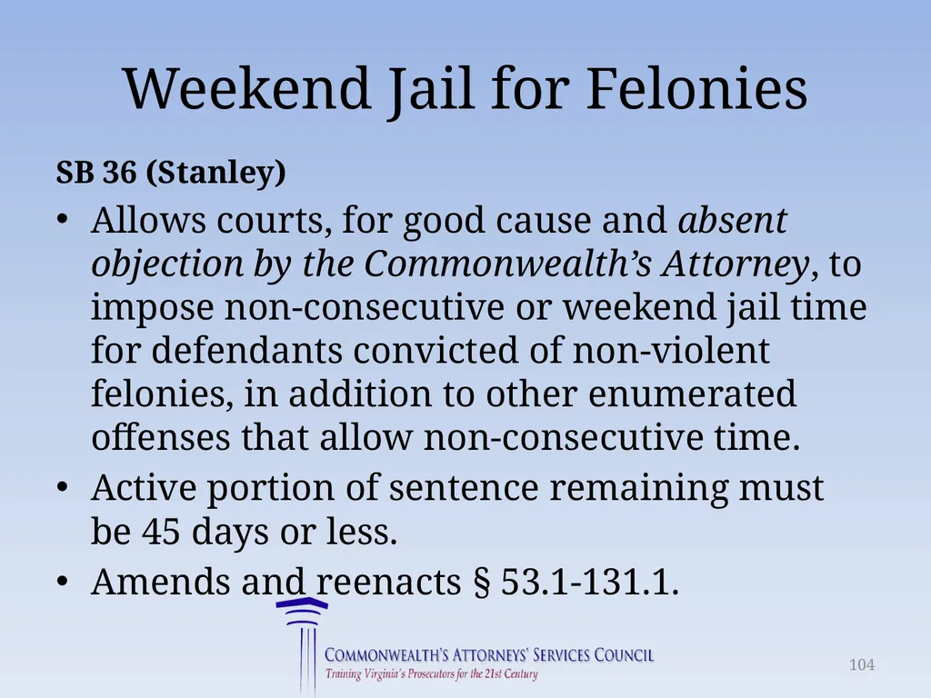 Virginia Legislative Update 2018 for Law - slide 104 of 152