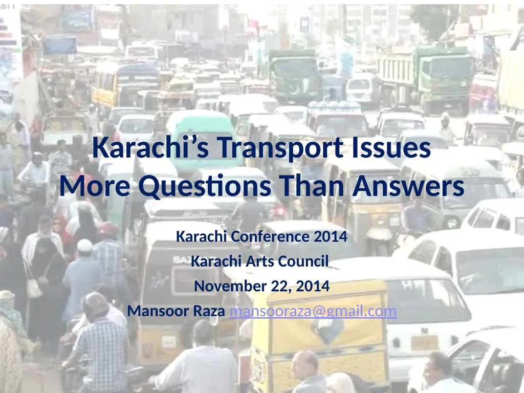 Karachi’s Transport Issues More Questions Than - slide 1 of 24