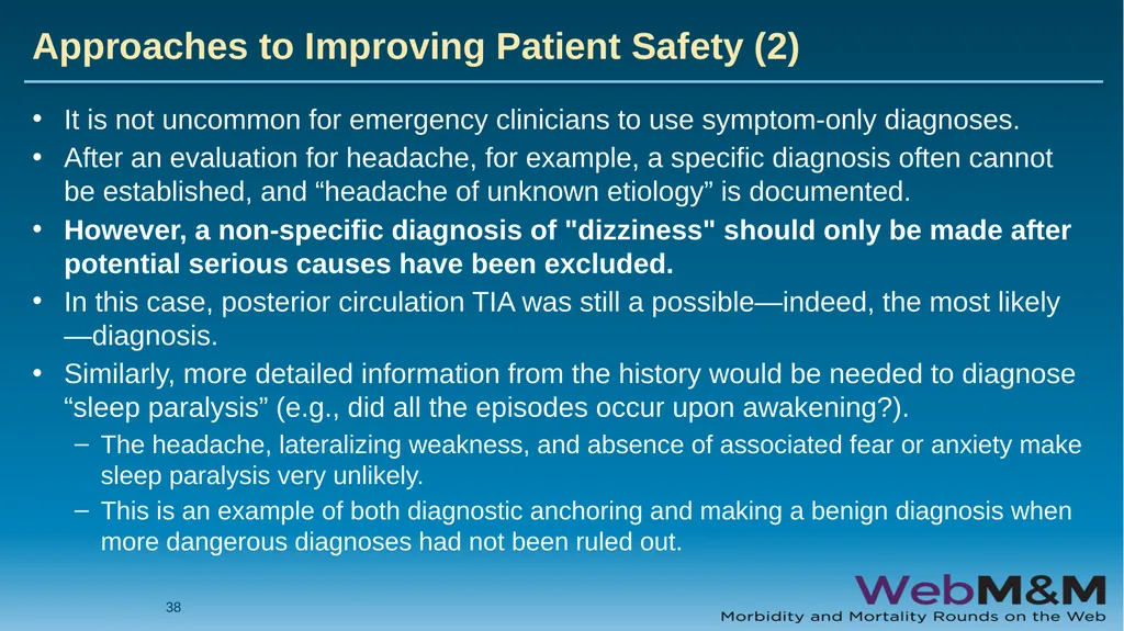 Spotlight Neurological Red Flags: A Missed Stroke - slide 38 of 56
