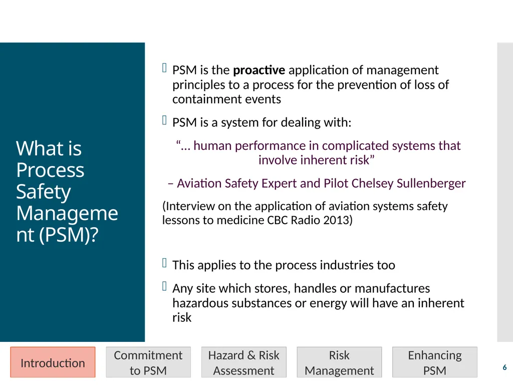 Process Safety Management Valerie Orr Shazad - slide 6 of 34