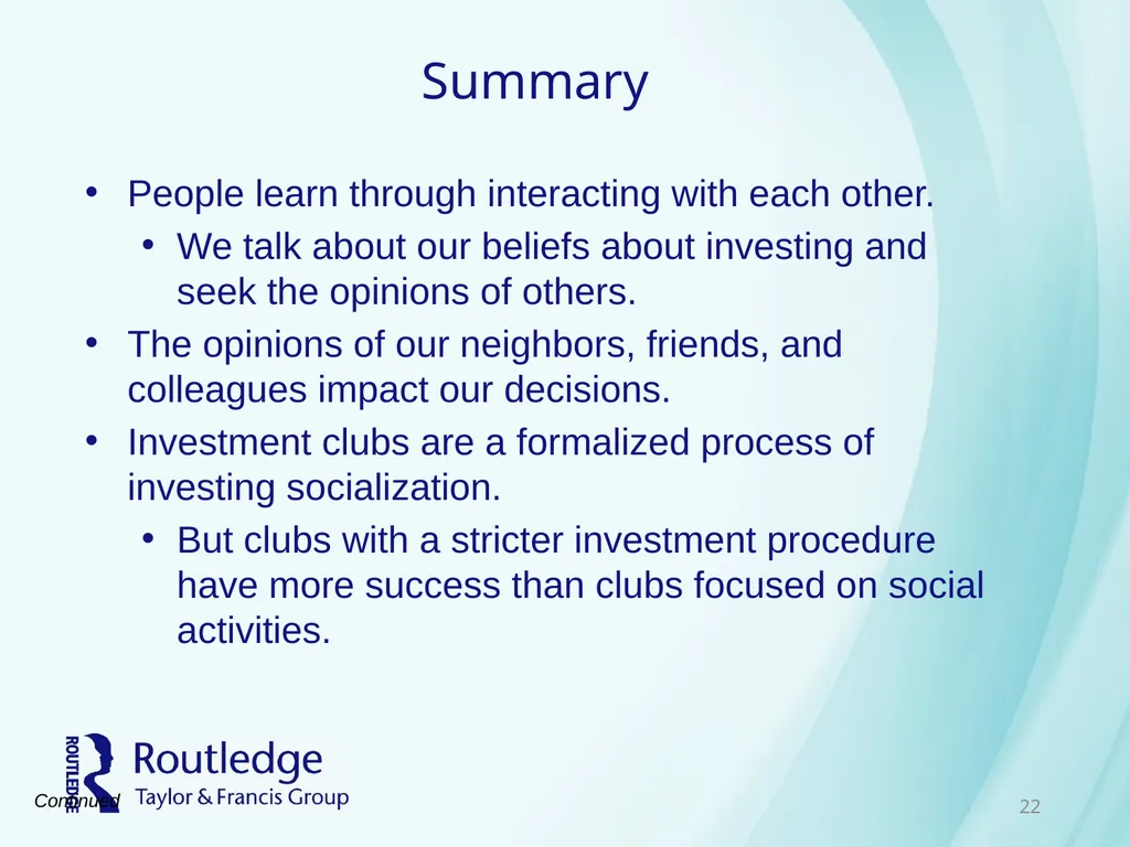 Chapter 9 Social Interaction and Investing - slide 22 of 23