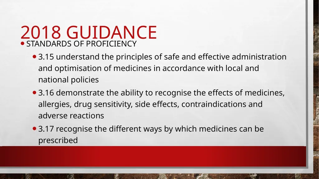 Medicines Management & The Nursing Associate Dr - slide 12 of 17