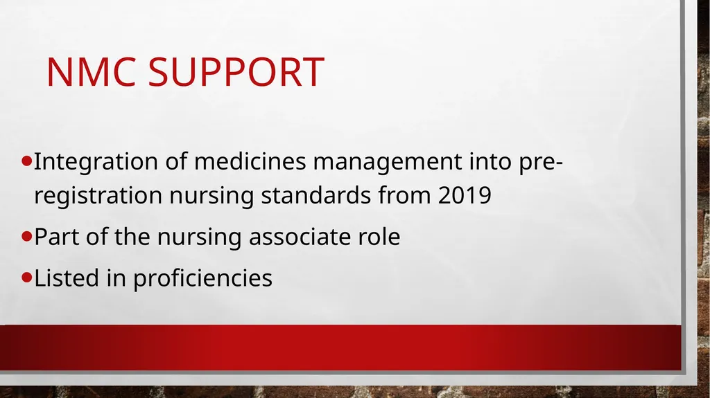 Medicines Management & The Nursing Associate Dr - slide 5 of 17