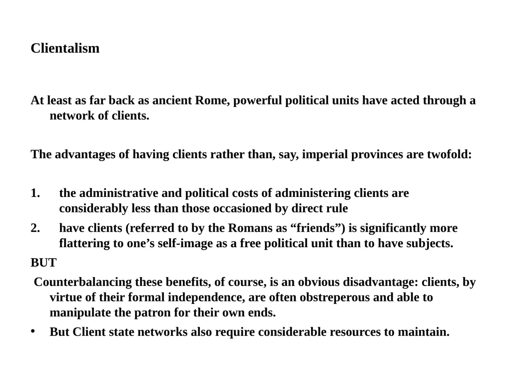 An Empire of Client States Clients, Organizational - slide 2 of 19