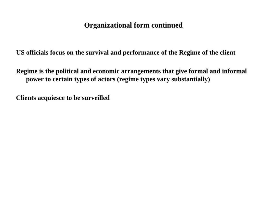 An Empire of Client States Clients, Organizational - slide 5 of 19