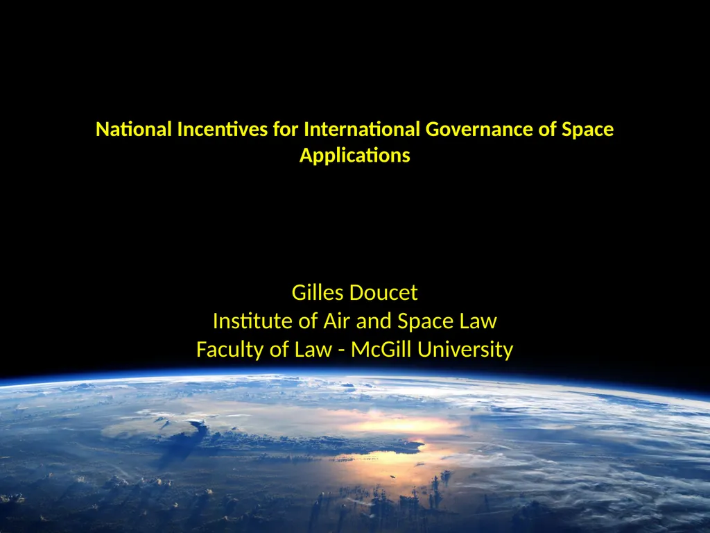 National Incentives for International Governance - slide 1 of 11