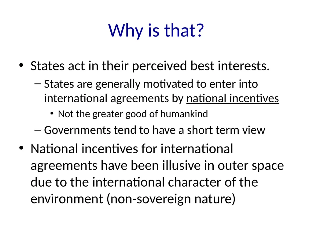 National Incentives for International Governance - slide 3 of 11